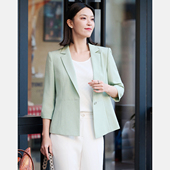 皮尔卡丹女26年春季 新款 浅绿色一粒扣通勤西服上衣P51205U5026G0