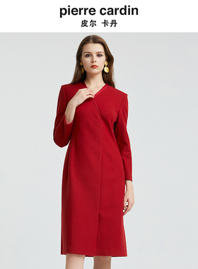 商场同款皮尔卡丹女装简约收腰修身百搭轻仪式礼服裙P4410E4904T0