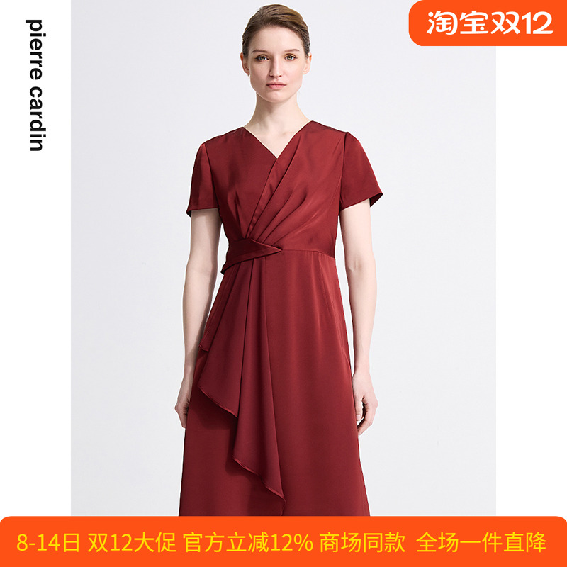 通勤淑女纯色修身连衣裙