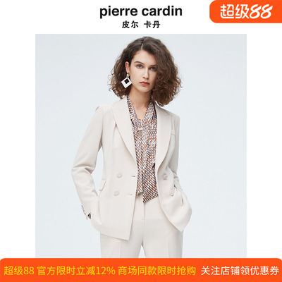 商场同款皮尔卡丹女装简约干练修身都市西服上衣P4144U4022M1