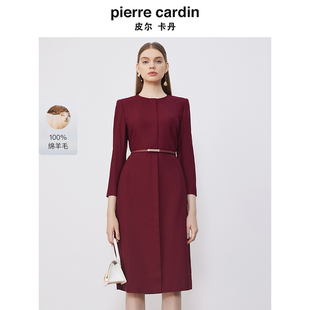 经典 淑女职业通勤羊毛连衣裙P3347E3886T0 皮尔卡丹女装 商场同款