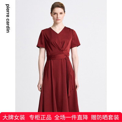 通勤淑女纯色修身连衣裙