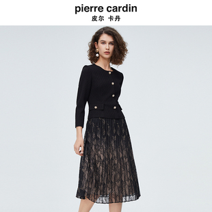 醋酸拼接假两件个性 新款 浪漫连衣裙P4115E4008B0 秋季 皮尔卡丹女装