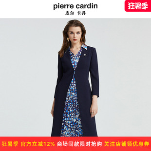 商场同款皮尔卡丹女装简约修身拼接假两件长袖连衣裙P4304E4969N0