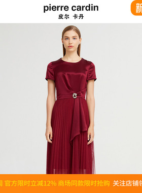 皮尔卡丹女装夏季新款通勤柔美宴会礼服连衣裙P1203D1042R5