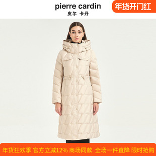 皮尔卡丹女装冬季新款菱形格状时尚保暖鸭绒连帽羽绒服CD54YL009