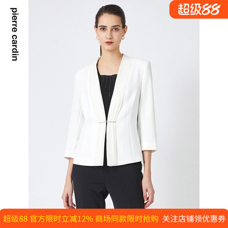 商场同款皮尔卡丹女装春季新款简约修身百搭多色西服上衣