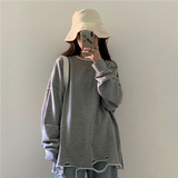 XZ216-5592-P4820秋冬卫衣男士休闲圆领破洞卫衣4色，男装卫衣，星座716