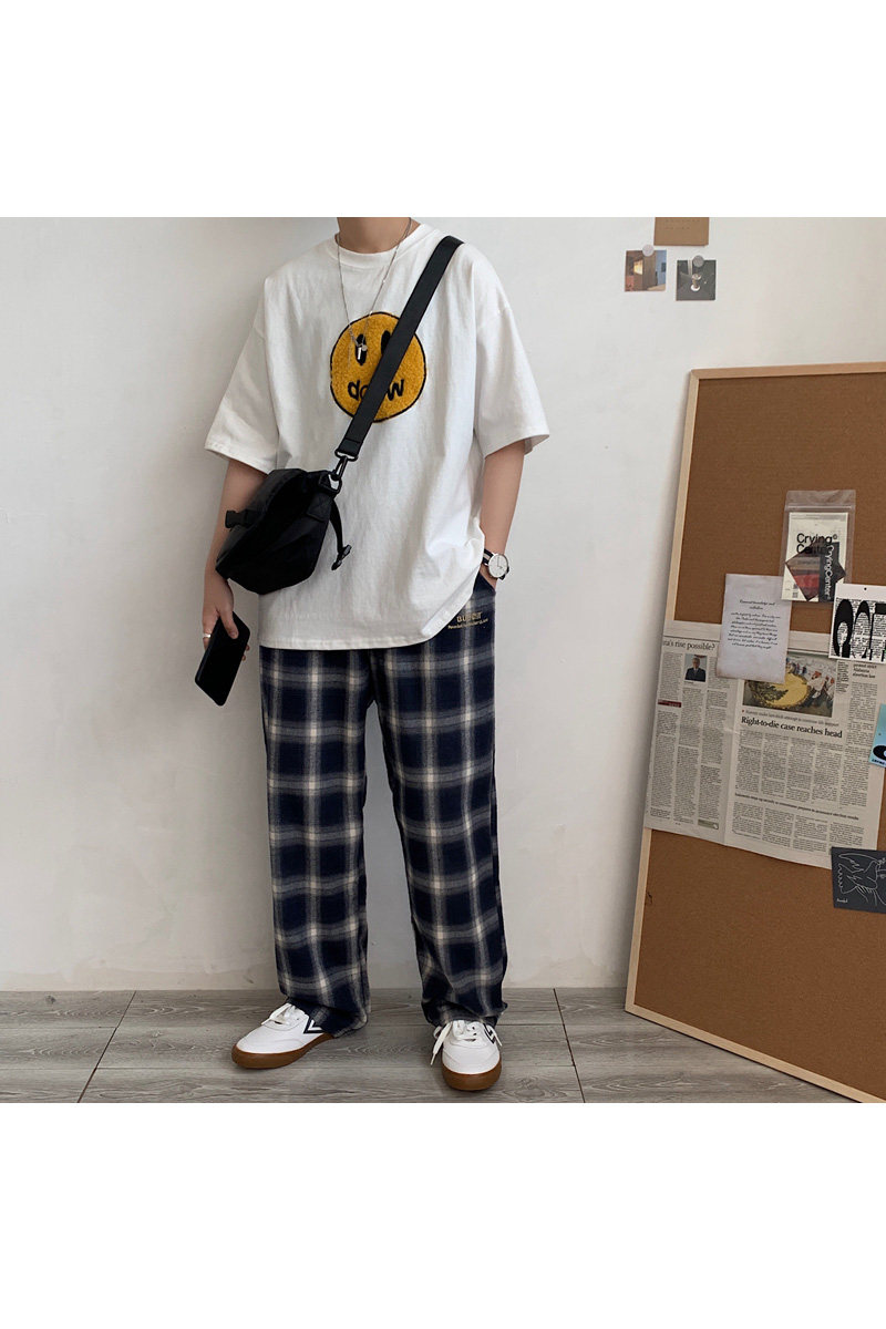 XZ216-T39-P282025春夏新款男休闲圆领笑脸植绒短袖体恤质感好,男装T恤,星座716