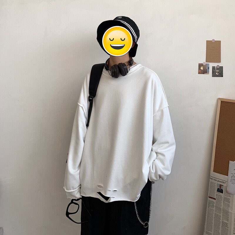 XZ216-WY37-P48新男女圆领情侣破洞卫衣,男装卫衣,星座716