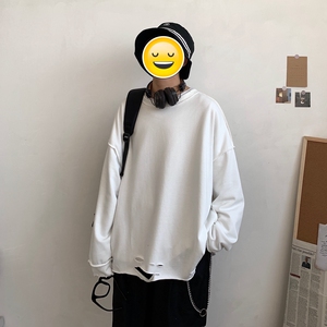 XZ216-WY37-P48 新男女圆领情侣破洞卫衣图片