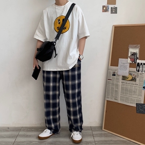 XZ216-T39-P28 2024春夏新款男休闲圆领笑脸植绒短袖体恤 黑图片