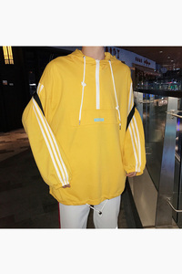 A452-WY01-P58 2018男士秋冬新款卫衣连帽印花字母条纹三条杠  蓝图片
