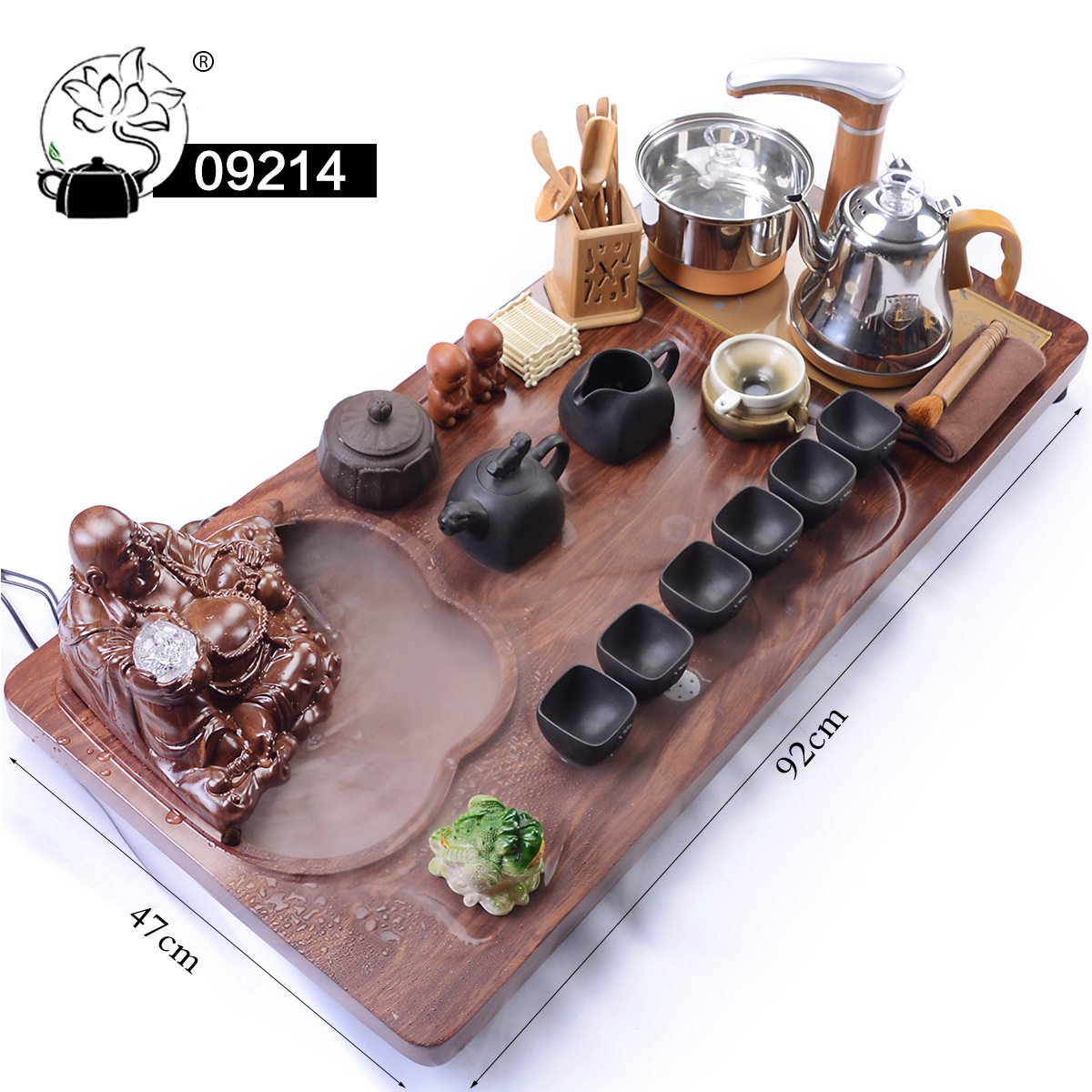 雾化佛可代发茶盘紫砂茶具实木茶盘青瓷鱼套装茶台自动电磁炉