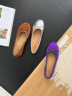 gelly法式复古蝴蝶结芭蕾舞鞋女2025年新款单鞋晚晚风瓢鞋奶奶鞋