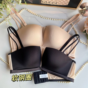 品牌货无痕光面四角杯隐形调整型内衣聚拢上托礼服无肩带专用文胸
