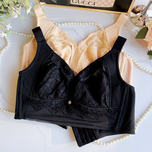 院线高货无钢圈全棉薄CD杯内衣大胸显小防下垂聚拢高侧收副乳文胸