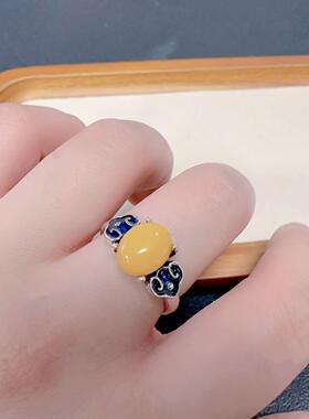 2026轻奢风高级感玛瑙如意蛋面戒指女配饰复古小众设计饰品