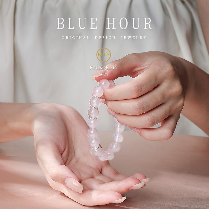 2025Blue hour新中式紫色童话天然紫水晶玛瑙手串高级感小众轻奢