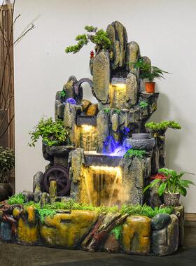 2026大型假山流水喷泉庭院装饰院子户外室内花园鱼池造景山水景观