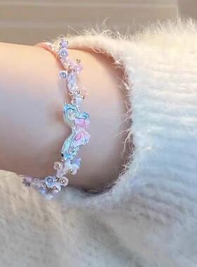 2026新款手绳蝴蝶精致甜美高颜值夏季夏日小清新手饰编织手绳手链