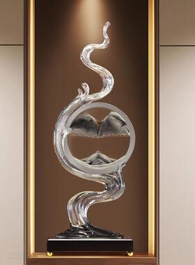 2026酒柜装饰品办公室装饰摆件轻奢高档客厅电视柜流沙画高级风生