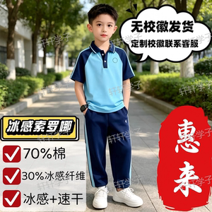 现货广东惠来县中小学生校服统一夏季夏衣长裤运动新款男女同款