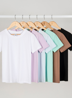 火妖7A抗菌200g清新冰感透气宽松圆领短袖女简约气质上衣