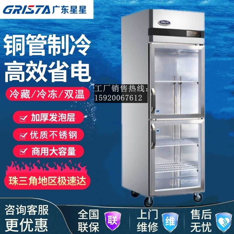 XINGX/星星SG500L2双门冷藏展示柜 鲜花蔬果冰箱饮料保鲜柜陈列柜