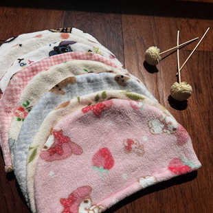 产后月子帽百搭卡通帽子 珊瑚绒产妇帽加厚保暖防风包头巾秋冬季