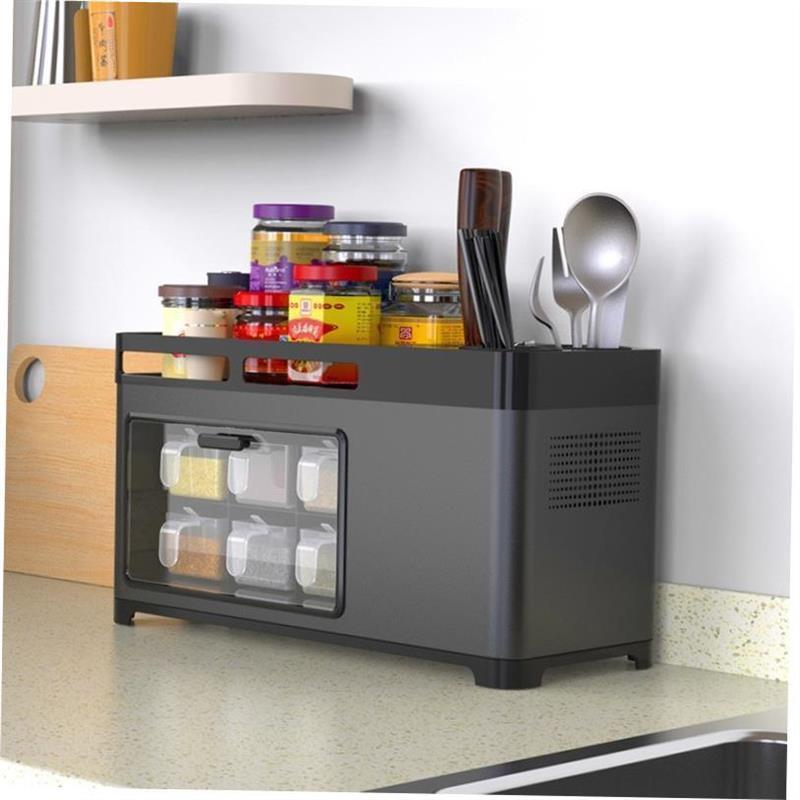 Kitchen shelf seasoning box knife cover cover storage rack