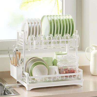 Stainless steel dish drying rack storage kitchen cup holder