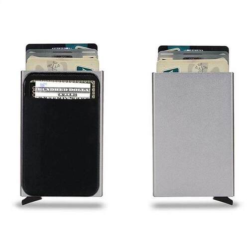 Rfid Smart Wallet Card Holder Metal Thin Slim Men Women Wall