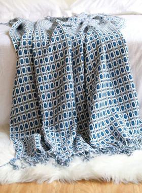 Sofa blanket Knitted blanket Thousand bird check wool blanke