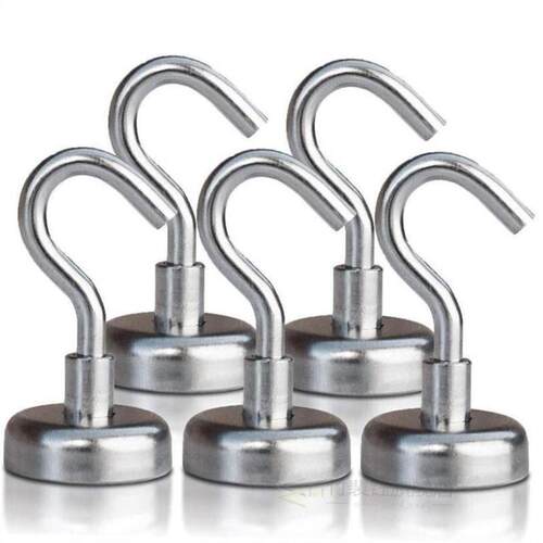 5pcs Magnetic Hooks Powerful Hook Magnet Holder 10kg Suctio
