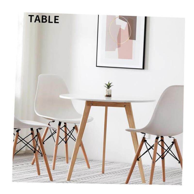 Small coffee table white circular table and chair a set tea