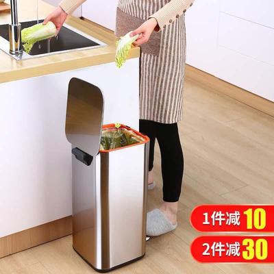 Creative stainless steel trash can pedal kitchen garbage bin