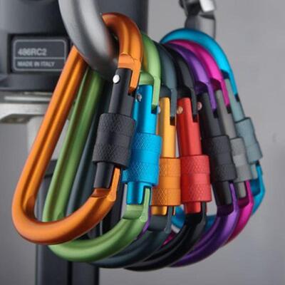 5PCS Aluminium Alloy Carabiner Clip Tourist Hooks Fishing Ca