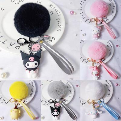Kawaii Sanrio Plushie Keychain My Melody Cinnamoroll Kuromi0