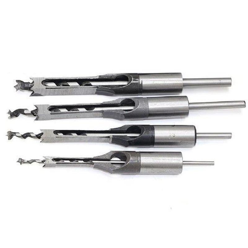 4/6Pcs Hollow Square Hole Saw Twist Mortise Chisel Auger