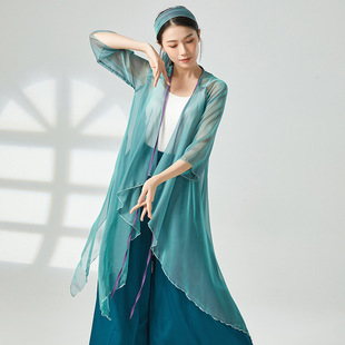 乘风2025张小婉管乐同款青蛇交叉领系带纱衣飘逸剧目舞蹈服表演服