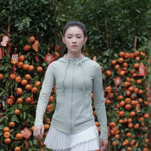 年少有为林晚林允同款防紫外线网眼拉链连帽开衫口袋防晒衣外套夏