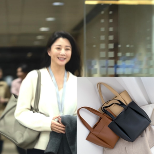 凡人歌章若楠沈琳殷桃同款大容量软PU包包女新款单肩包手提托特包