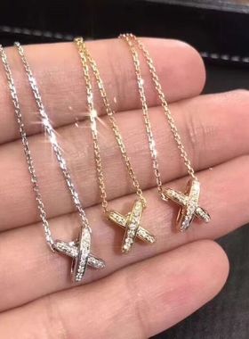 狙击蝴蝶岑矜陈妍希同款电镀交叉吊坠项链女轻奢个性X型锁骨链女