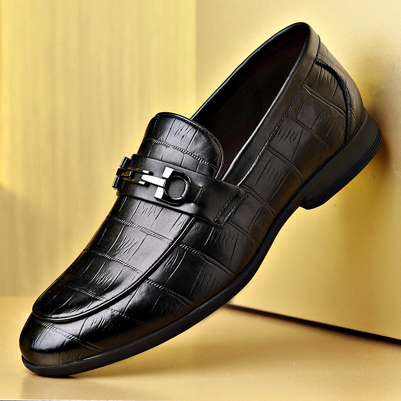 意尔康正品官方优惠券商务正装皮鞋真皮休闲男鞋套脚豆豆鞋