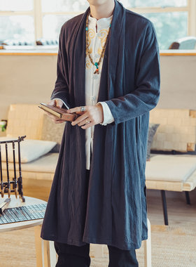 春秋古装汉服大码亚麻开衫披风