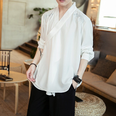 薄款短袖斜襟剑客仙气唐朝汉服