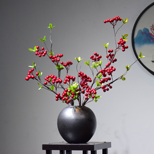 景德镇陶瓷复古花瓶插花现代简约仿真花客厅餐桌玄关花架禅意摆件