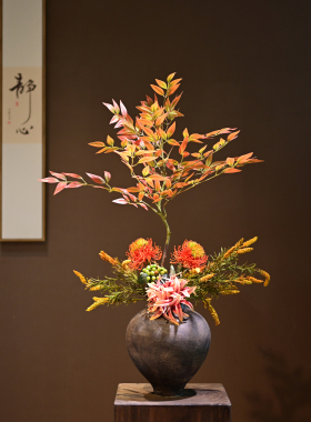 宋代复古跳刀陶瓷花瓶禅意插花