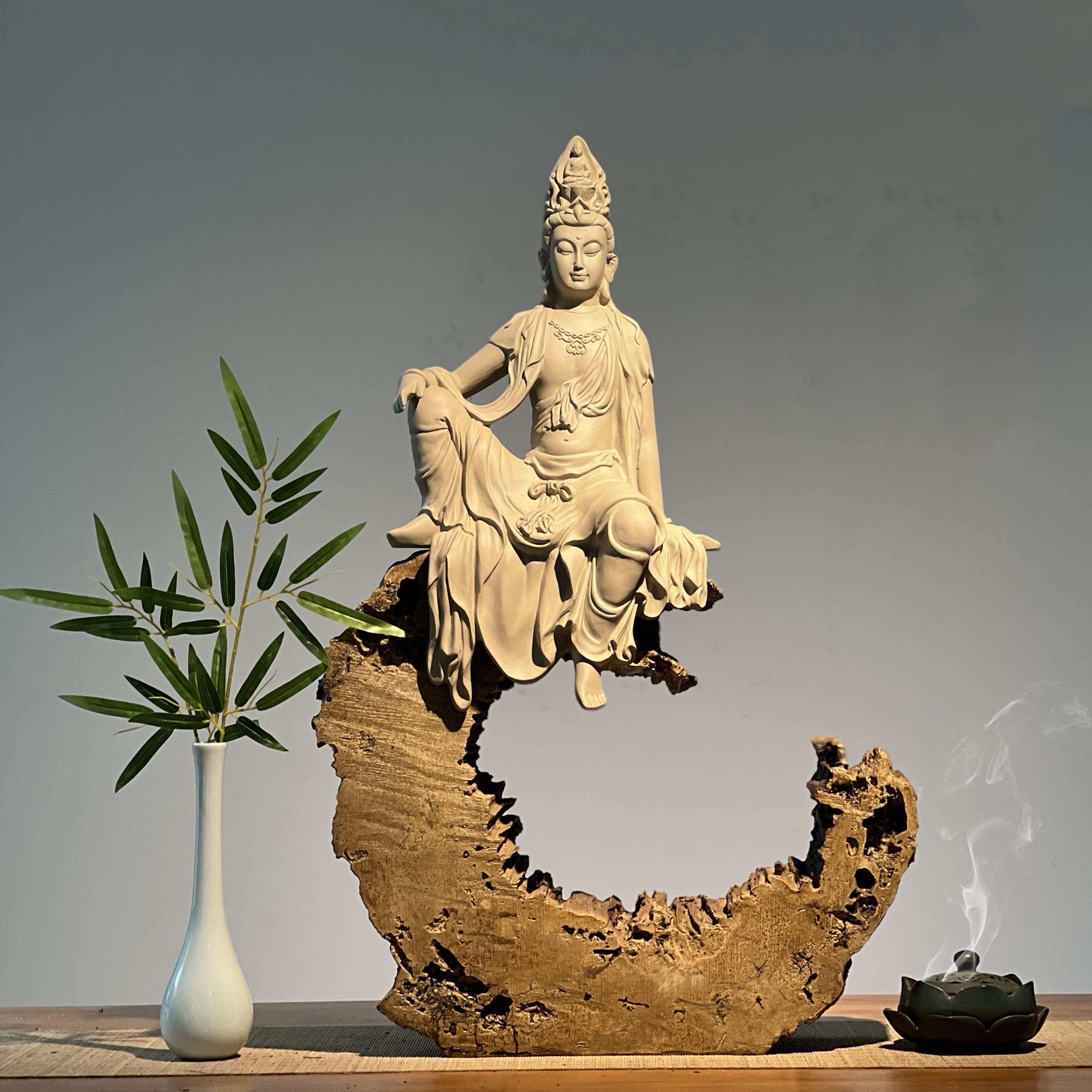 自在观音菩萨镇宅禅意佛像摆件